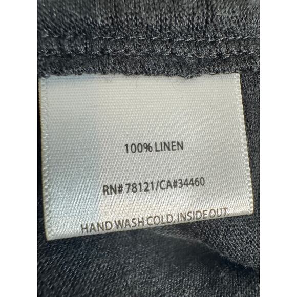 EIleen Fisher linen tunic tank black sequined neckline sleeveless loose fit Sz L - Picture 6 of 6